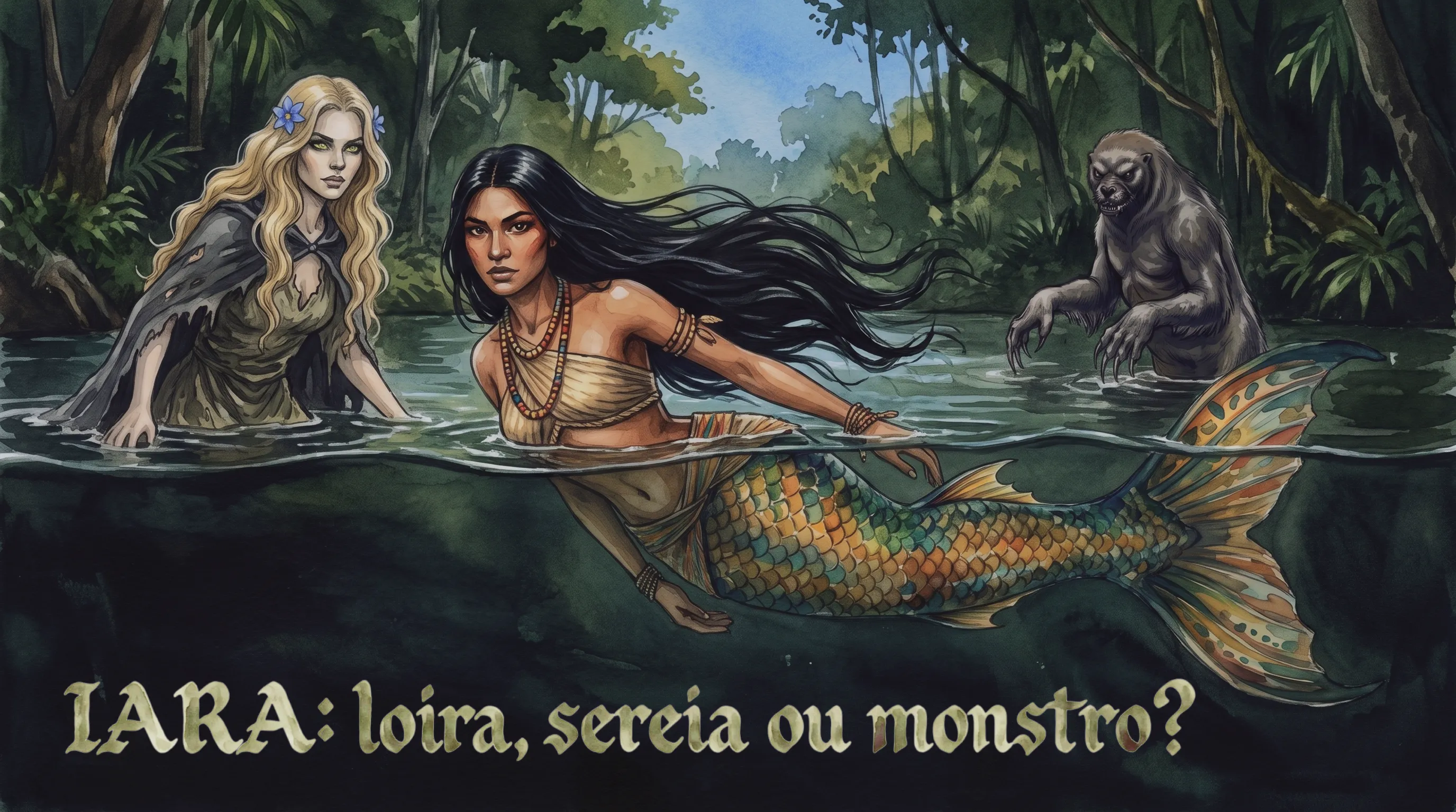 Ilustração de divulgação do episódio Iara: loira, sereia ou monstro?